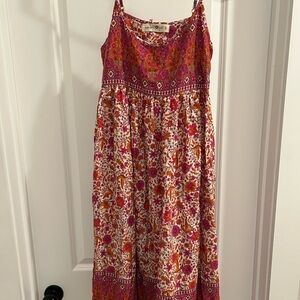 NATURAL LIFE Vibrant Floral Dress in Pink and Red